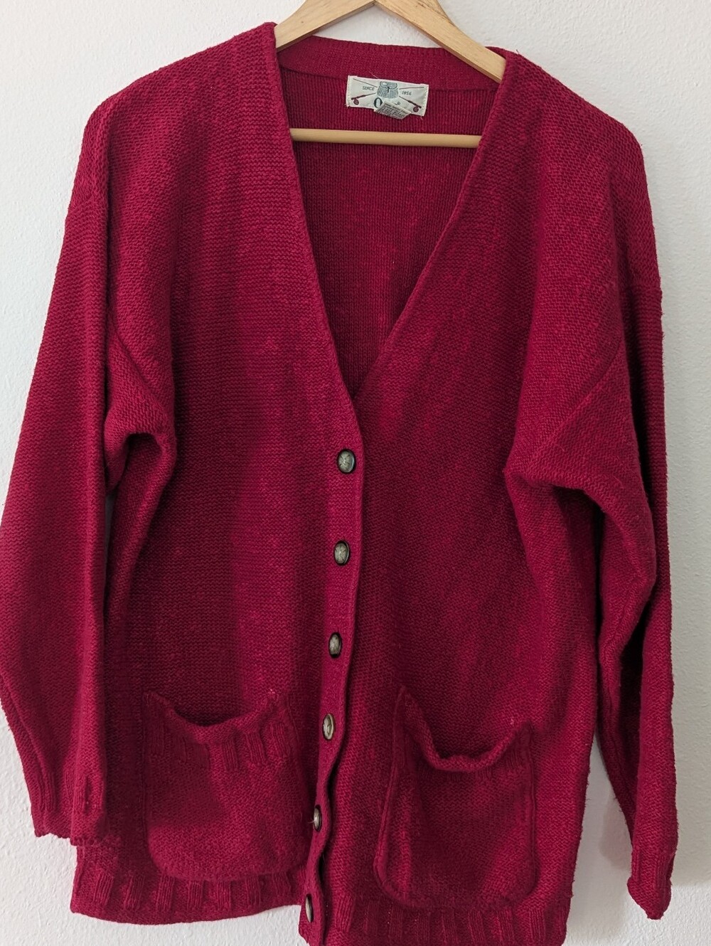 Orvis Deep Red Women's Button-Front Cardigan